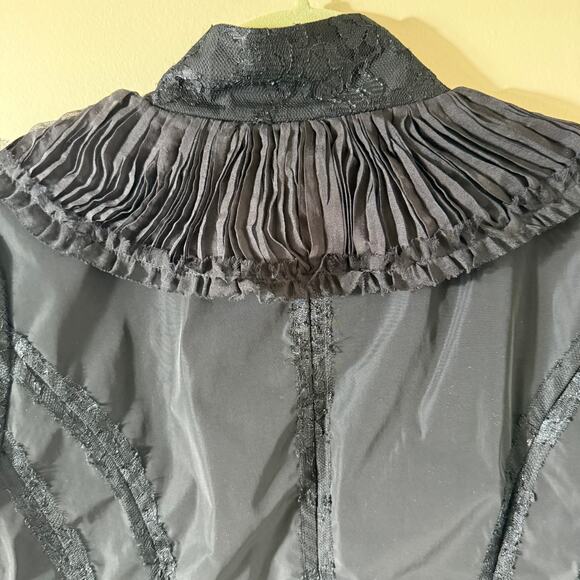 NWT Barronduquette Lace Ruffle Jacket SZ 8 Formal Witchy Dark Romantic Goth - Picture 9 of 13